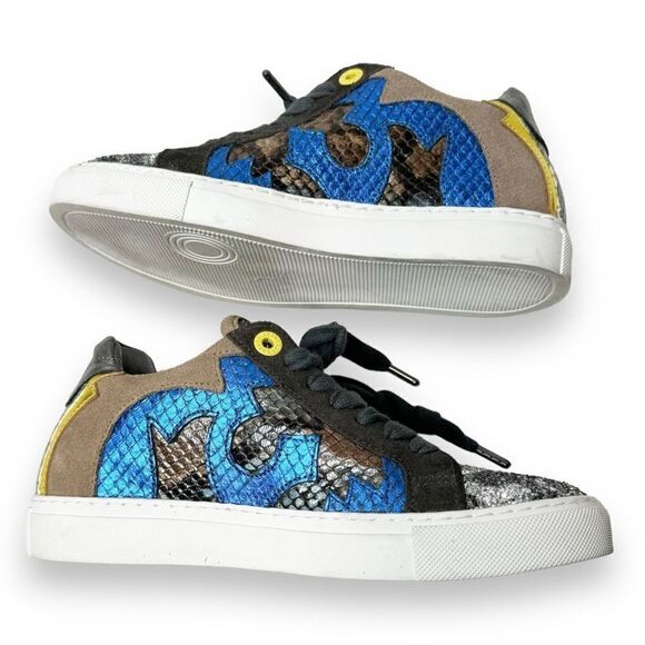 Zadig & Voltaire ZV1747 Bash Glitleo Leather Sneakers in Gris Glitter Women’s 36 - Picture 6 of 10